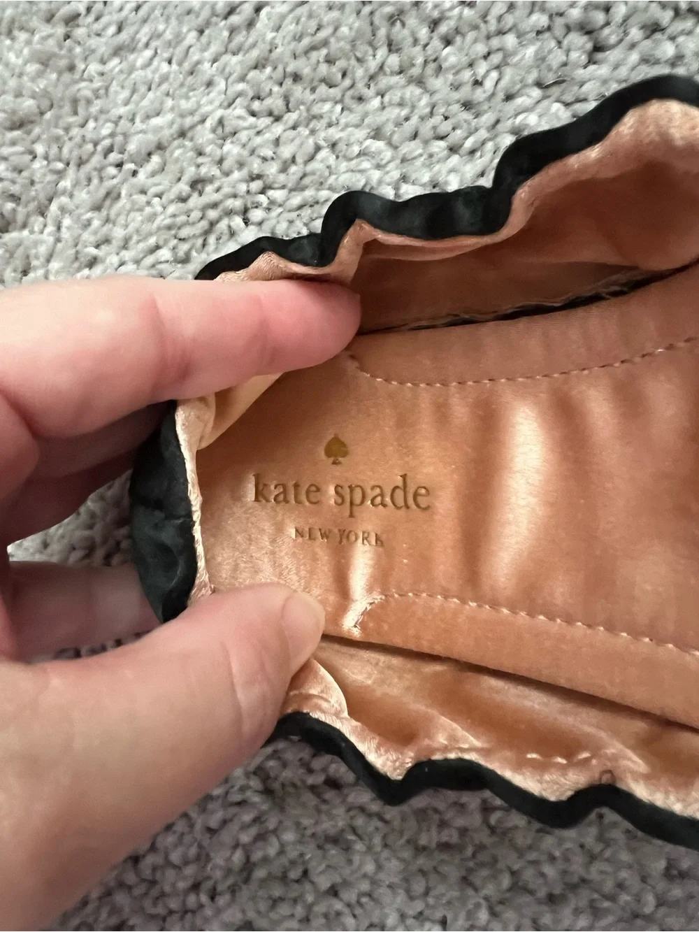 EUC Kate Spade Black Ballet Flats / Slippers with Gold Sequin Owl 6